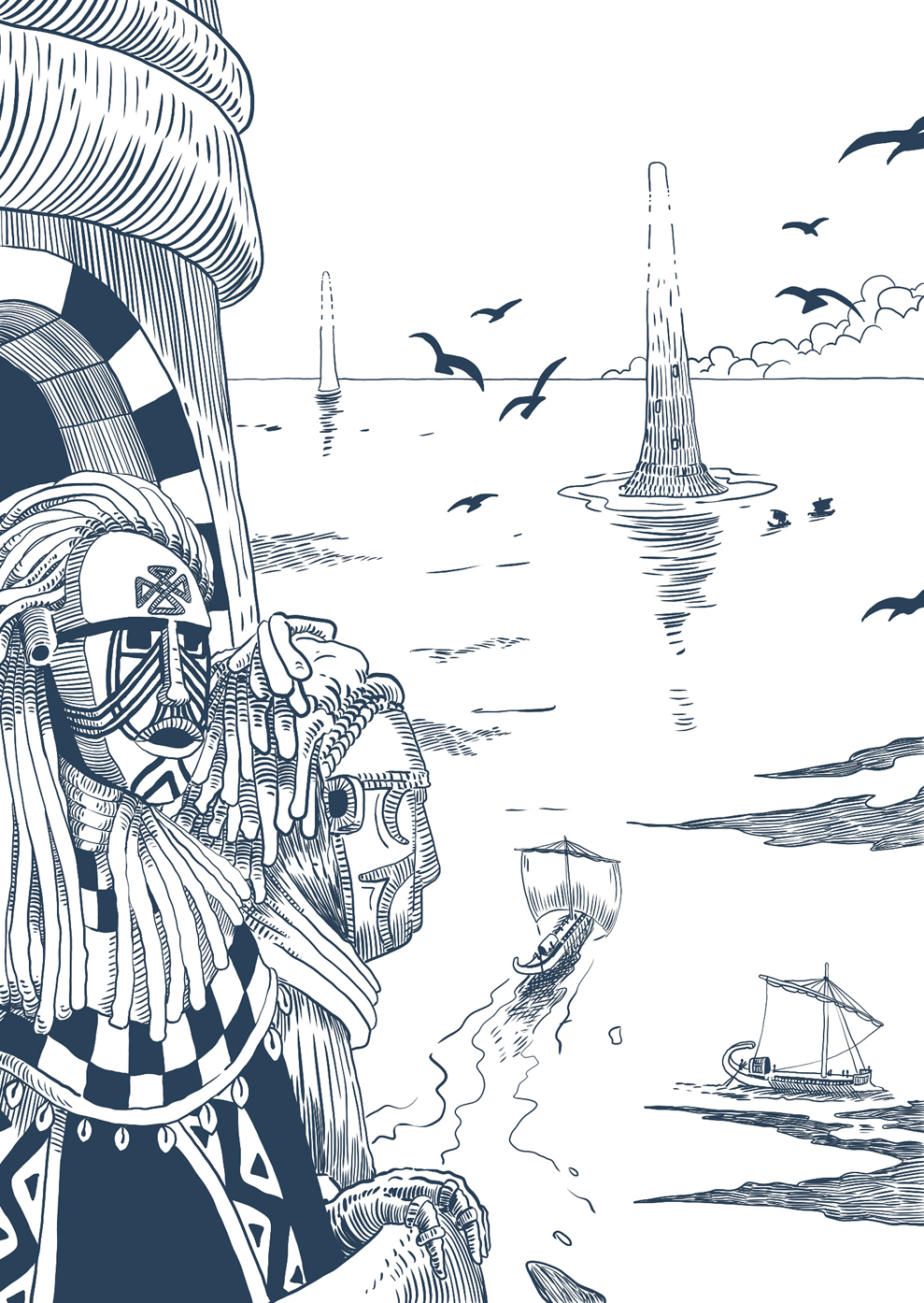 A mage specializing in nightmares rides a steed of dreams